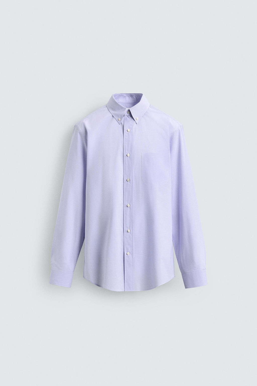 CAMISA REGULAR FIT CUADROS / Lila / Blanco - Zara фото 7
