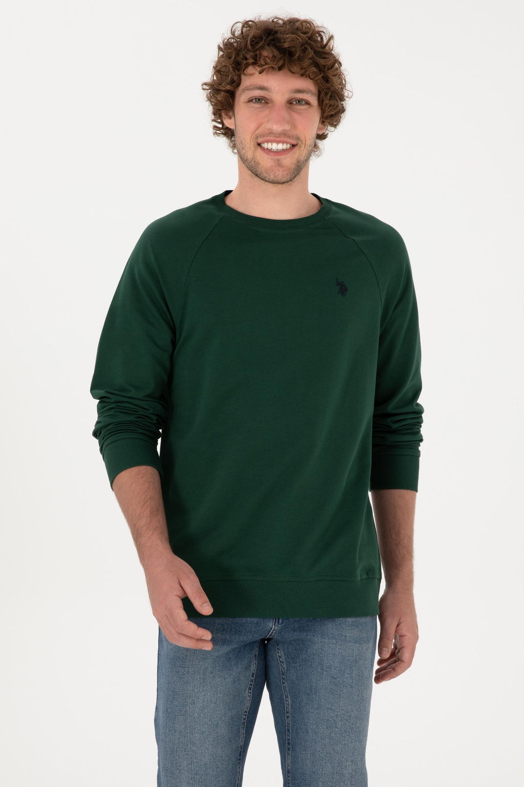 Erkek Koyu Ye_il Basic Sweatshirt Sepette S_rpriz _ndirim - U.s. polo assn фото 3