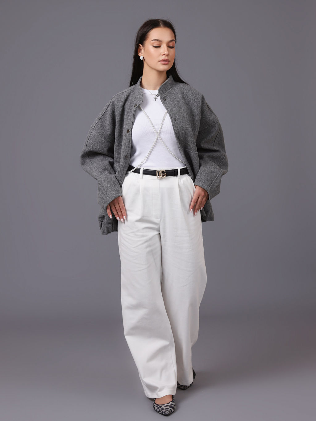 Женские Брюки широкие палаццо. С046 Белый от фабрики Спортсоло