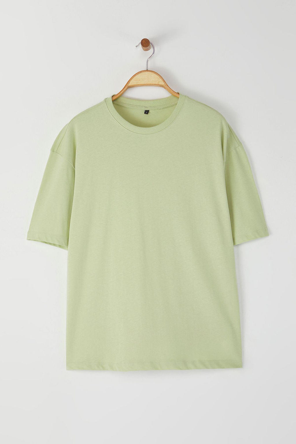 Mint Oversize/Genis Kesim %100 Pamuk K?sa Kollu Basic T-Shirt TMNSS22TS0318