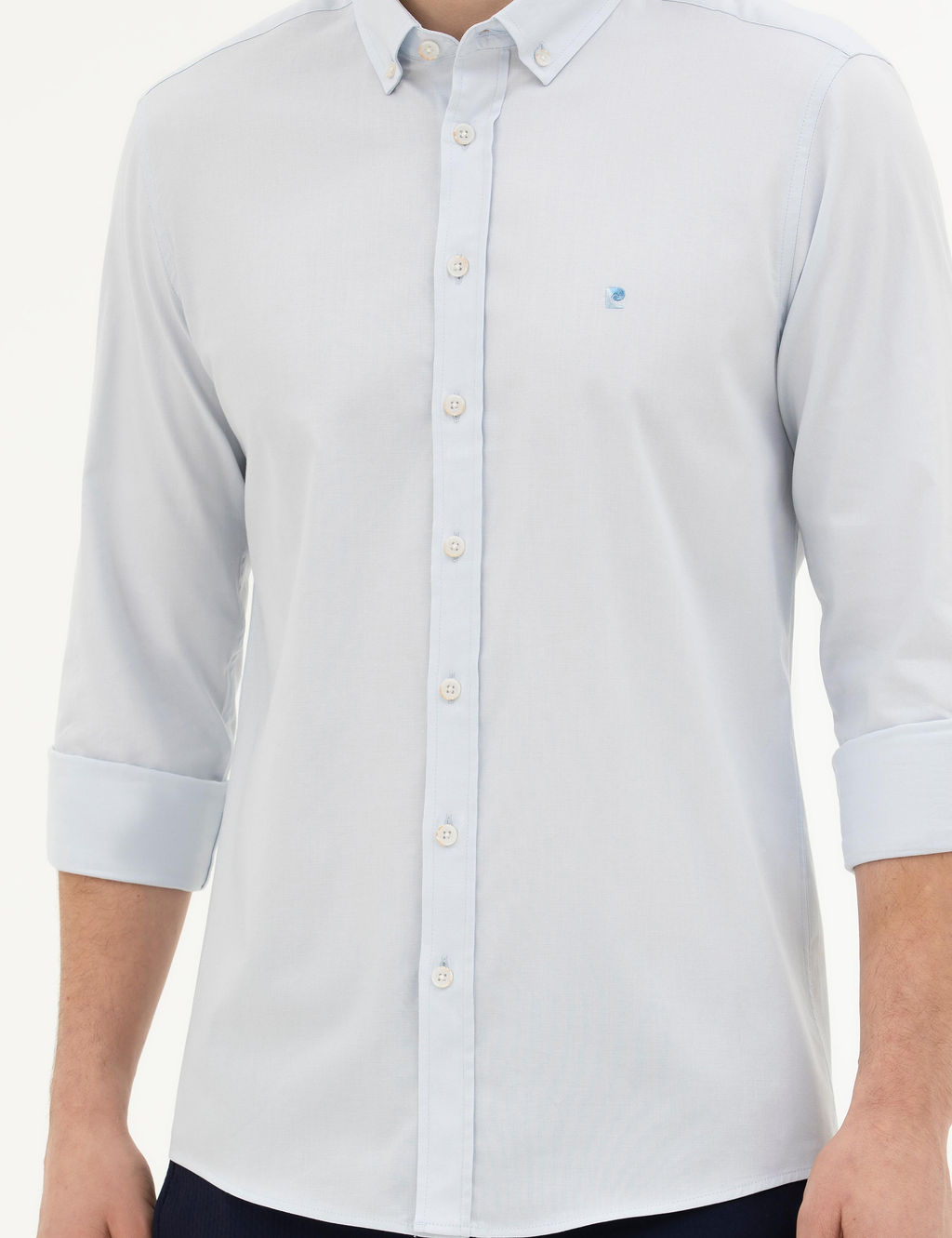 Рубашка Pierre Cardin Slim Fit светло-голубая