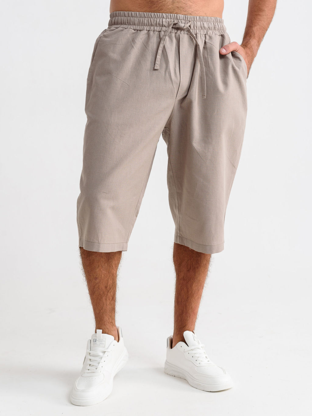 Бриджи Оптима Льняные из хлопка с льном мокко фото 17