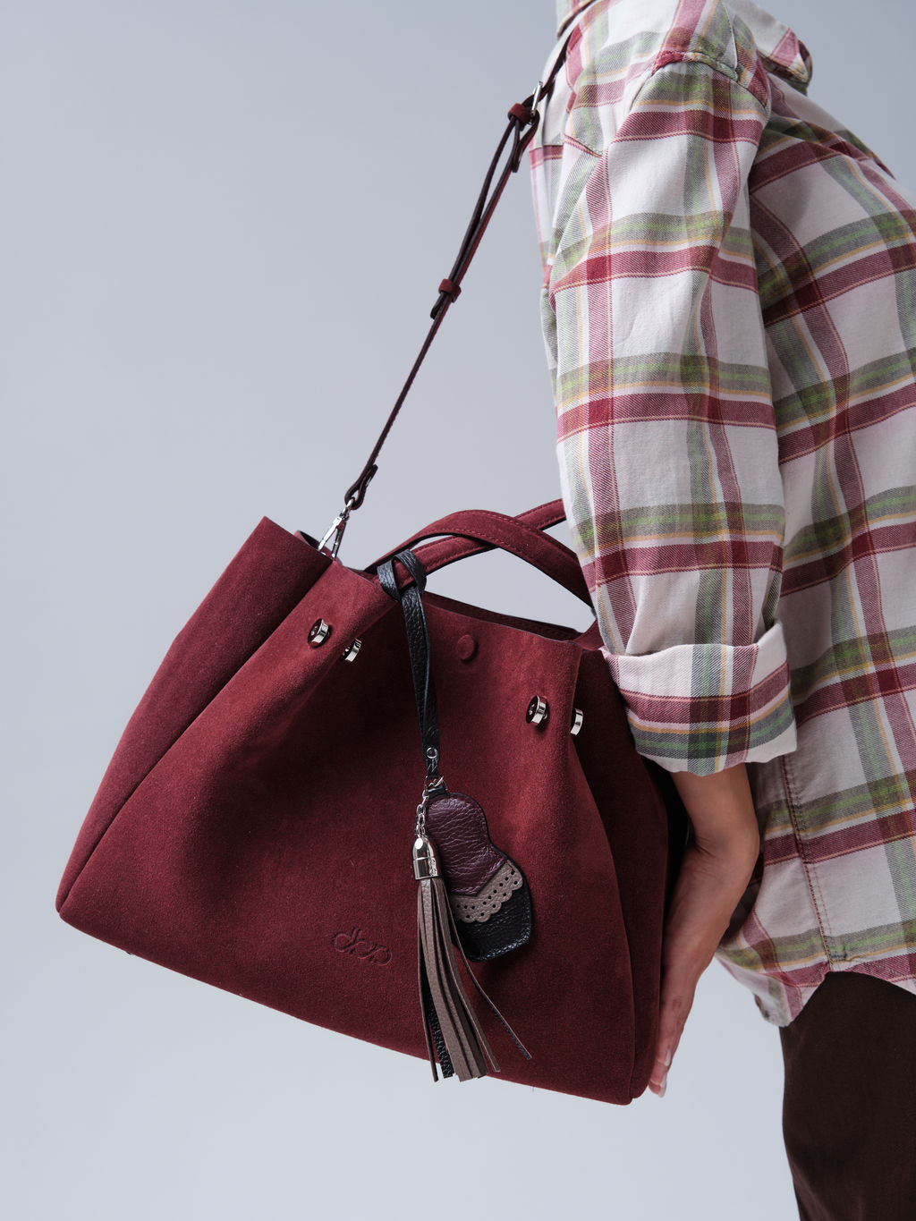 Замшевая сумка с матрешкой Vasilisa DBR 31210 махагон  фото 10