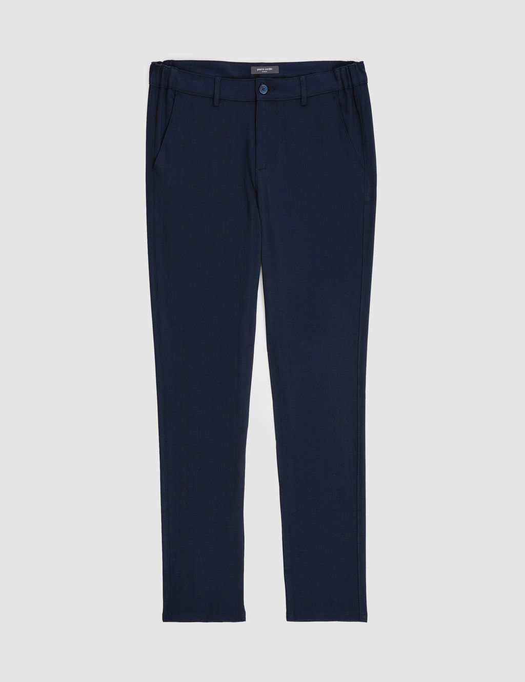Lacivert Slim Fit Beli Latikli Kanvas Pantolon