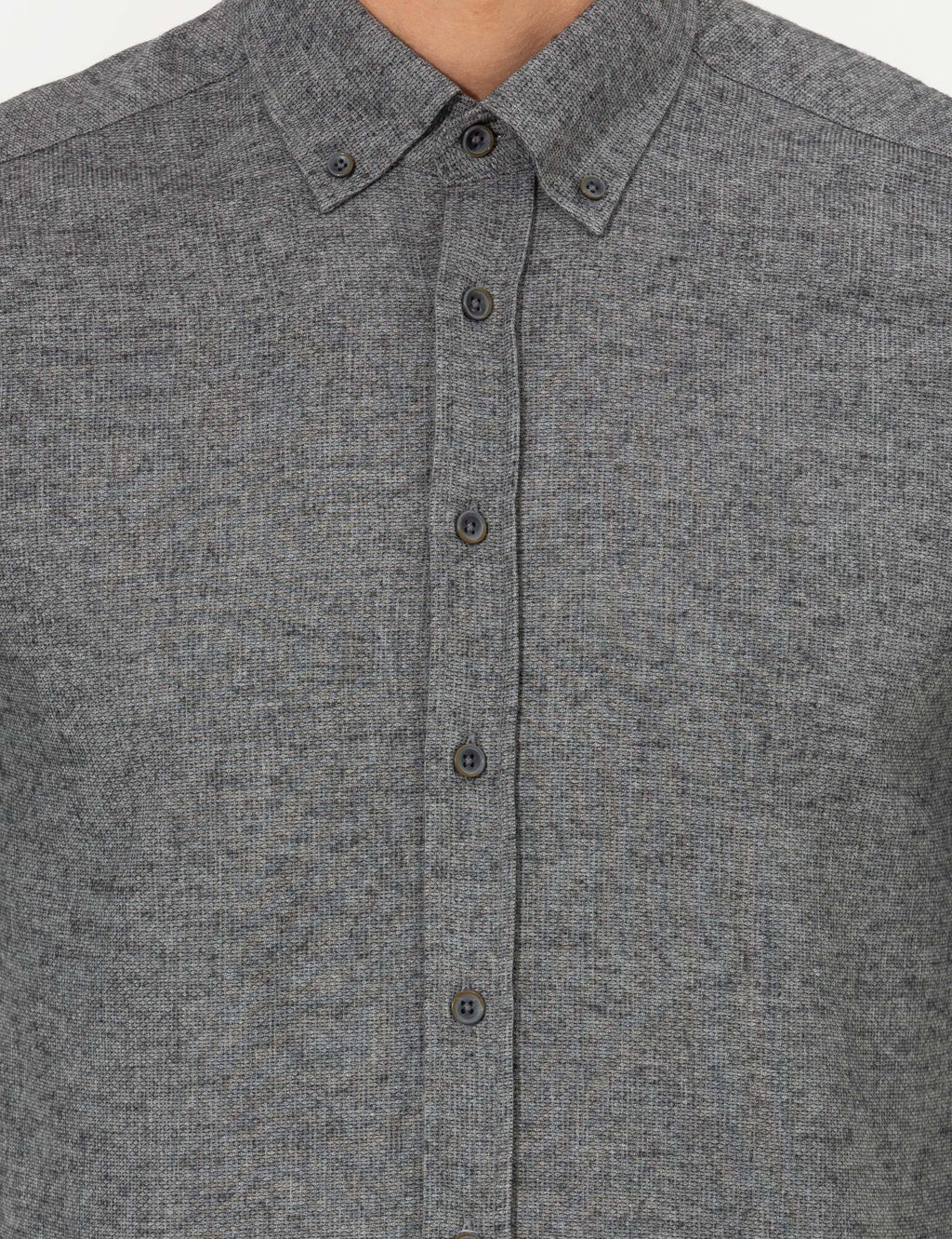 Gri Slim Fit Uzun Kollu G_mlek
