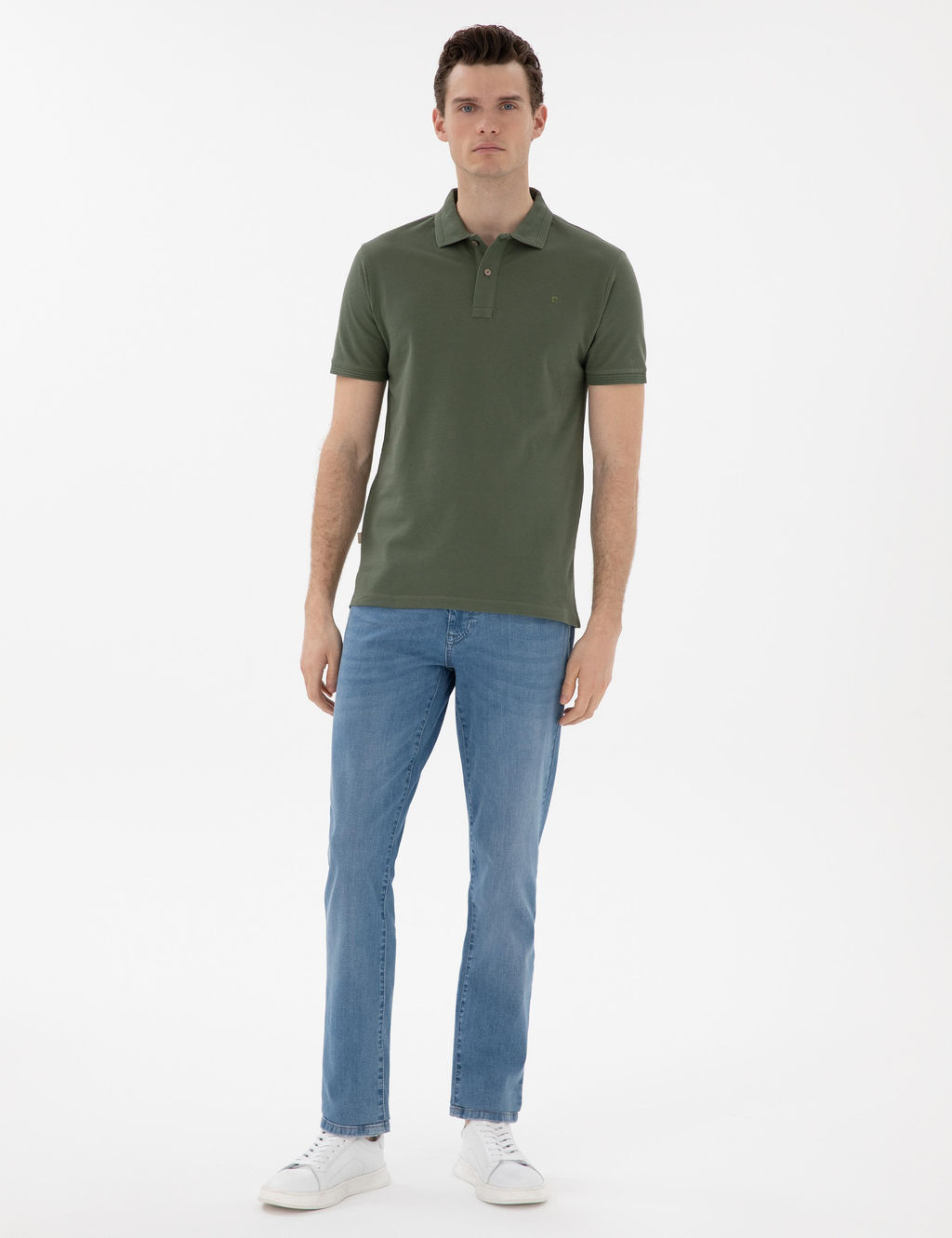 Haki Slim Fit K_vr_lmaz Polo Yaka Basic Ti__rt - Pierre cardin фото 11