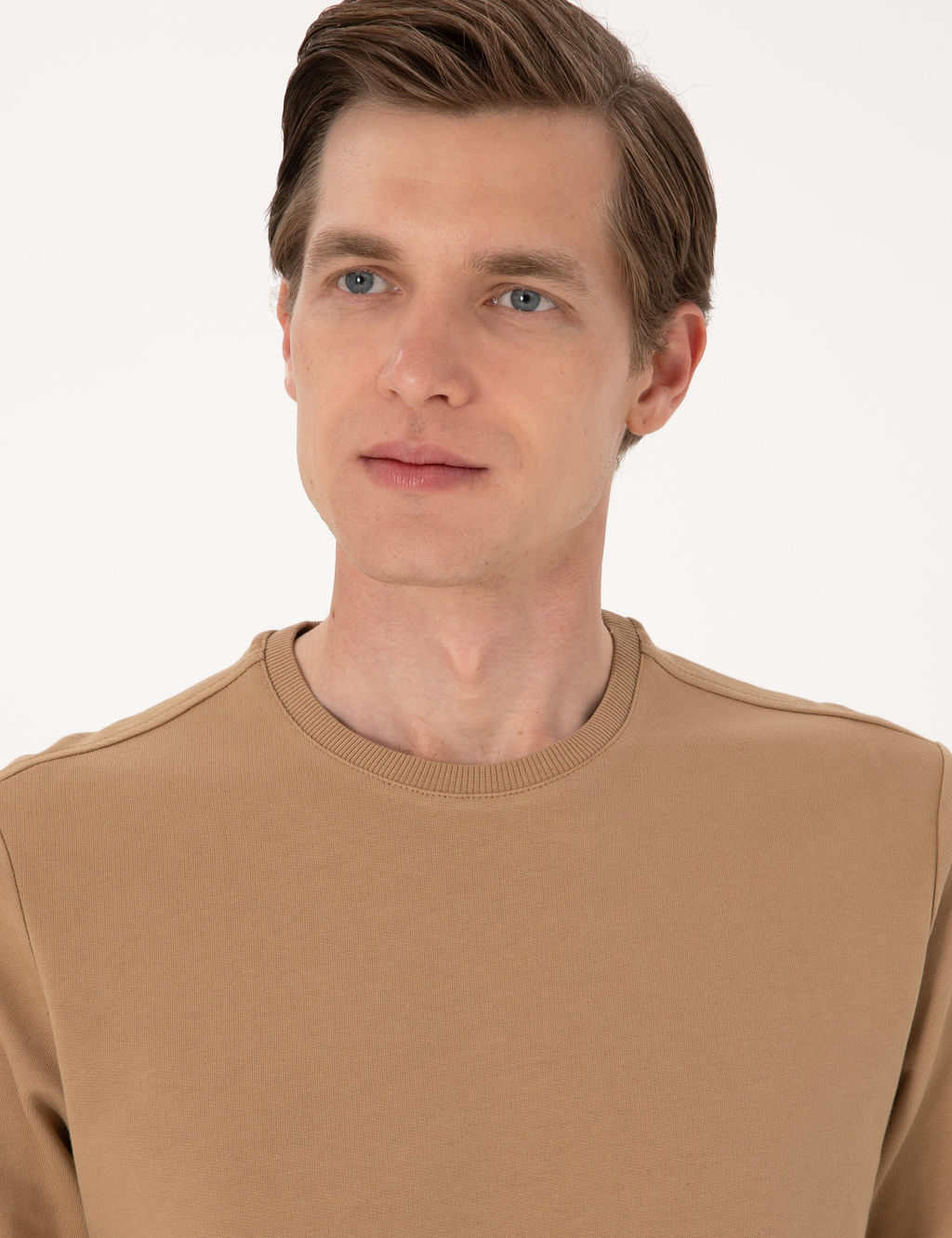 A__k Kahverengi 2 _plik Regular Fit Bisiklet Yaka Basic Sweatshirt - Pierre cardin фото 2
