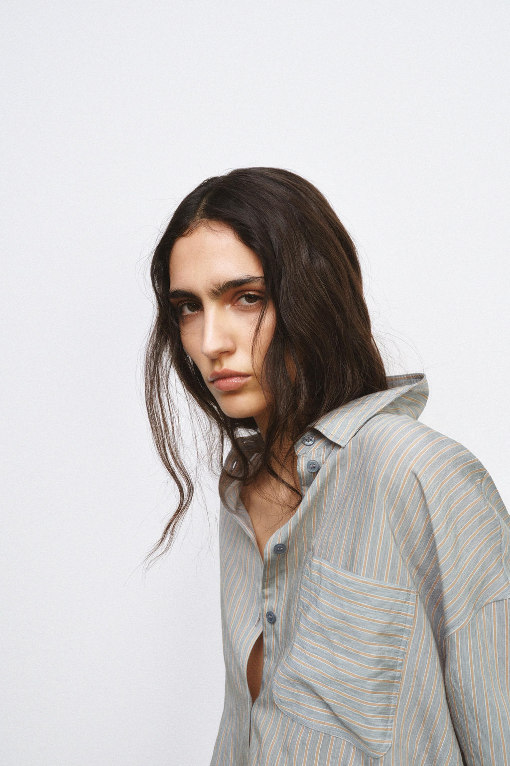 ZW COLLECTION STRIPED FLOWING SHIRT - Zara фото 2