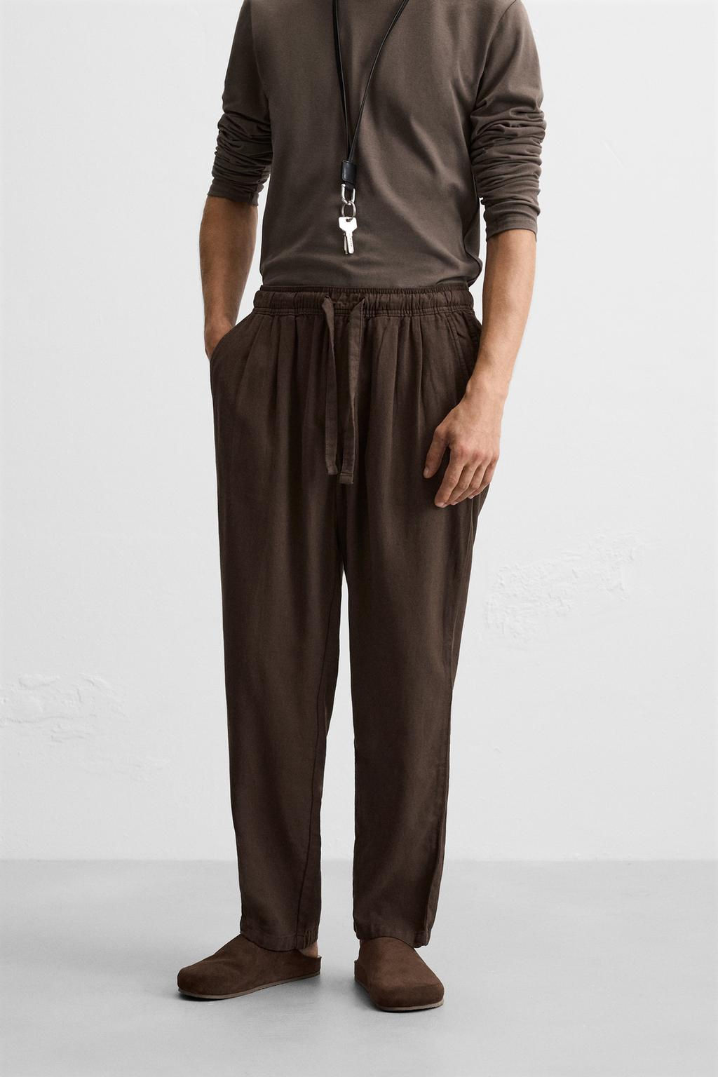COTTON - LINEN TROUSERS - Zara фото 11
