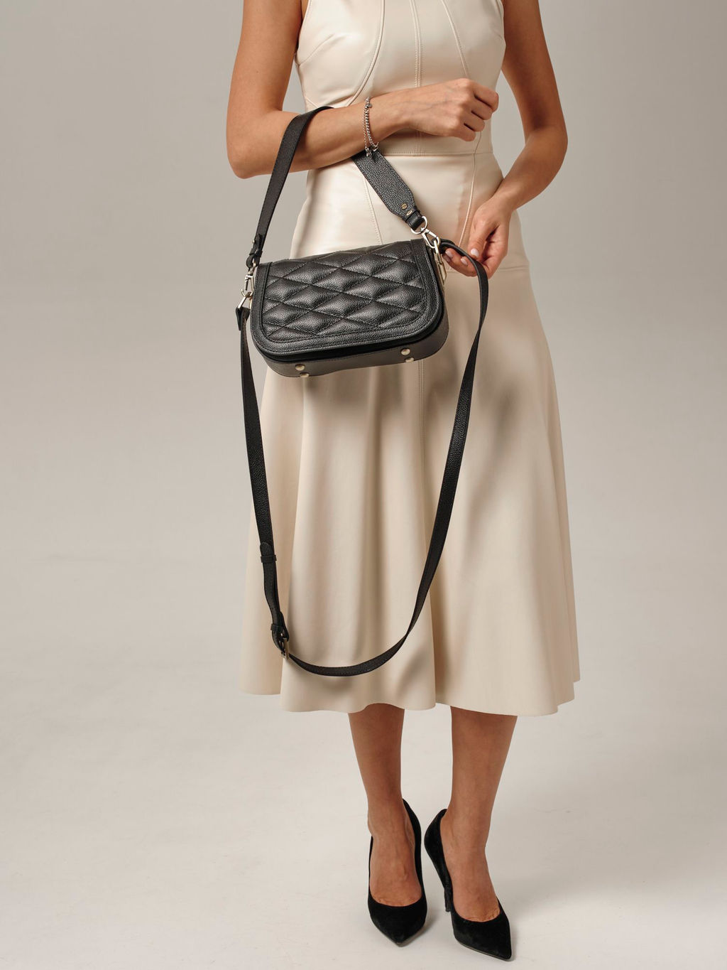 Сумка кожаная на плечо Deboro 30791 черный флот