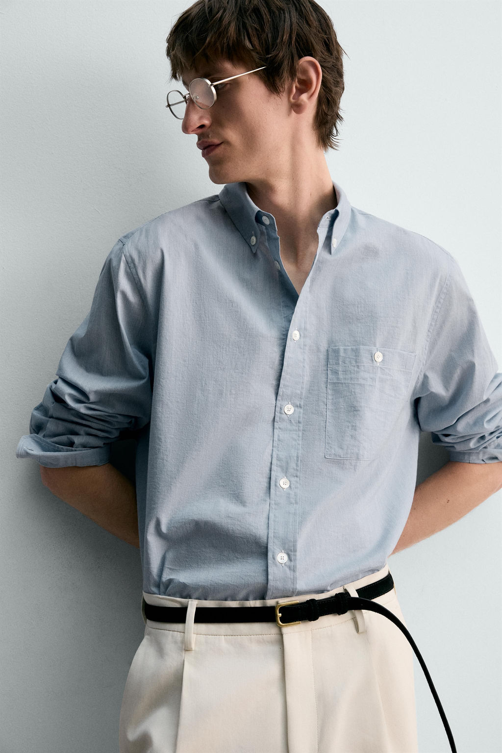 CAMISA RAYAS LIMITED EDITION / Blanco / Celeste - Zara фото 6