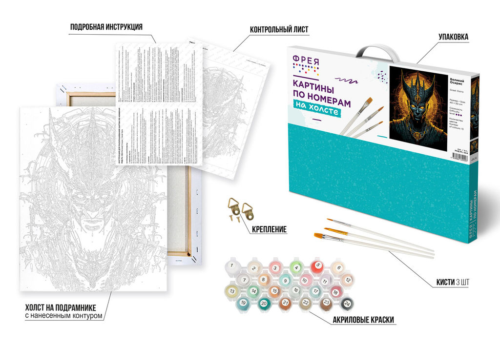 ФРЕЯ PNB/PL-304 Набор для раскрашивания по номерам Великий Осирис