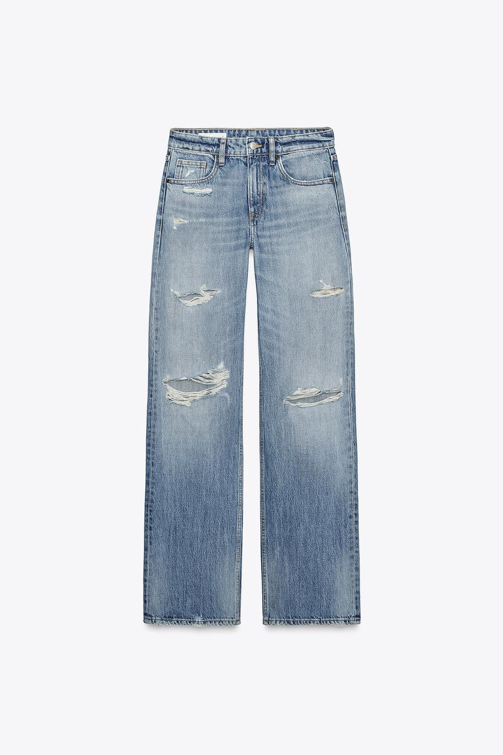 TRF RIPPED MID-WAIST JEANS - Zara фото 5