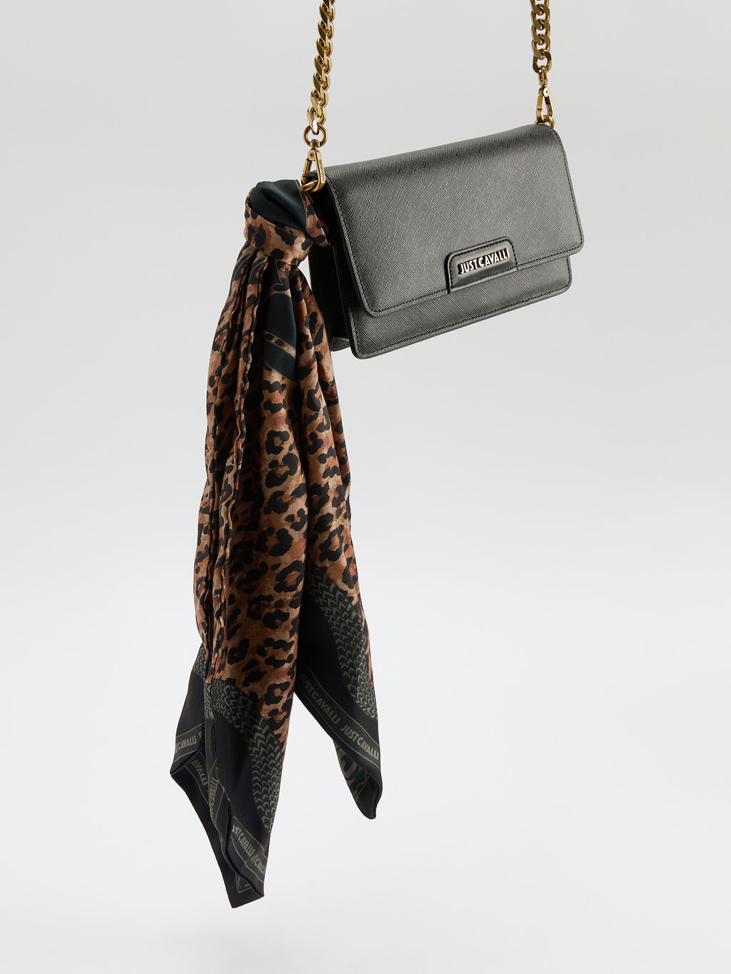 Клатч JUST CAVALLI JC FOULARD ICONIC LEOPARD Артикул 4107693, черный  фото 2