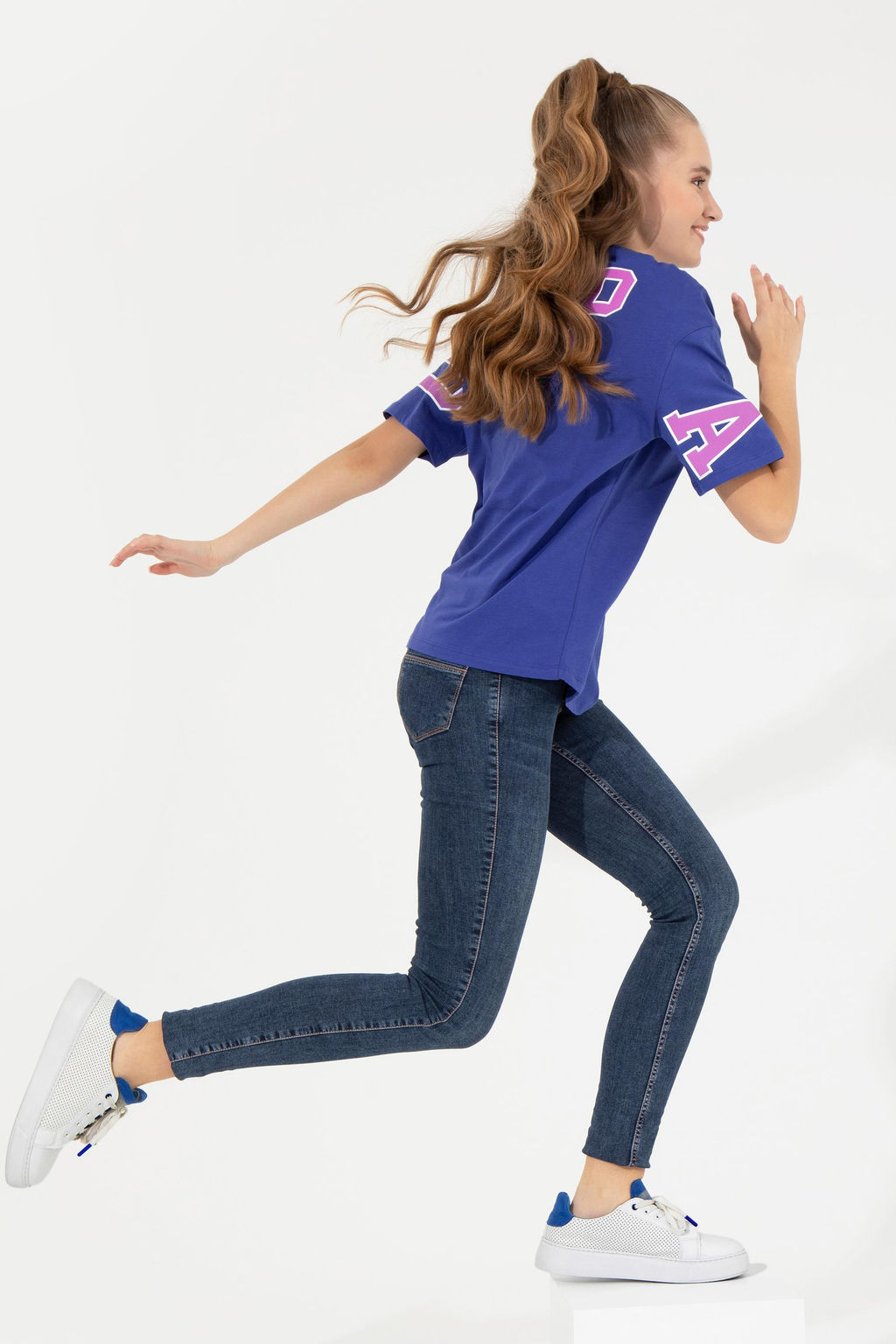 Kad_n Mavi Bisiklet Yaka Ti__rt