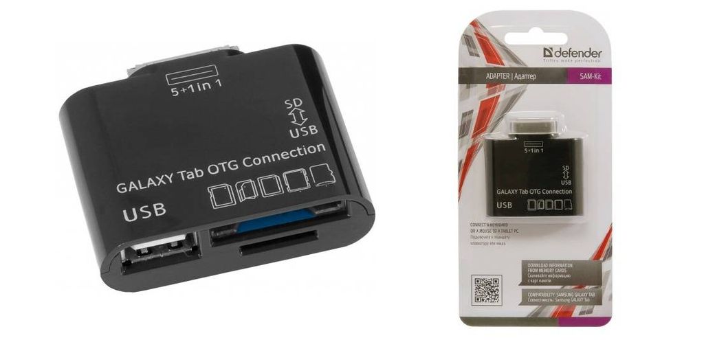 84312_*Defende Картридер Sam-Kit Samsung Galaxy Tab OTG Connection microSD-TF, SD-MMC, порт USB Af 87655 (шт.)