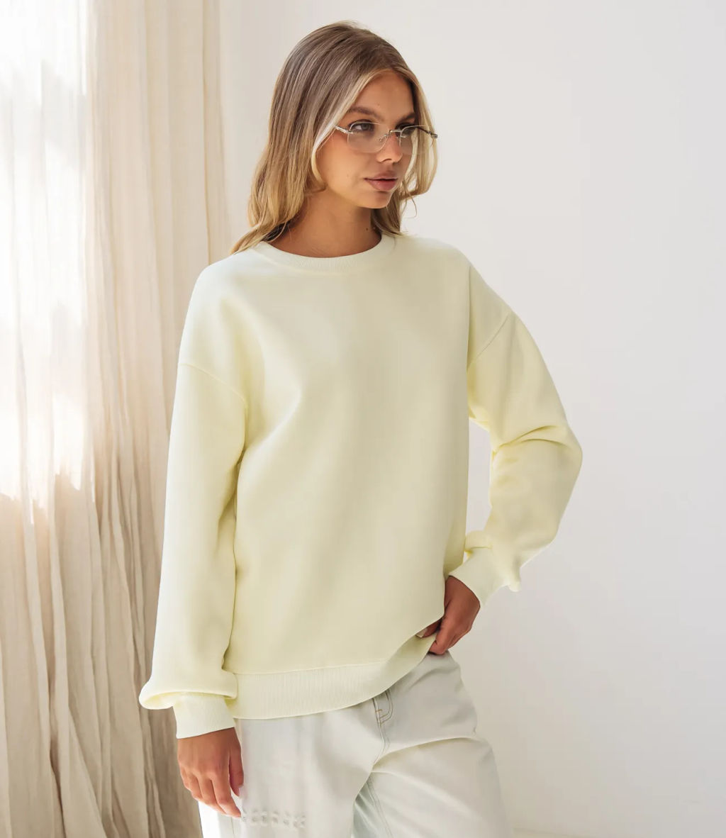 Свитшот #КТF003, светло-жёлтый