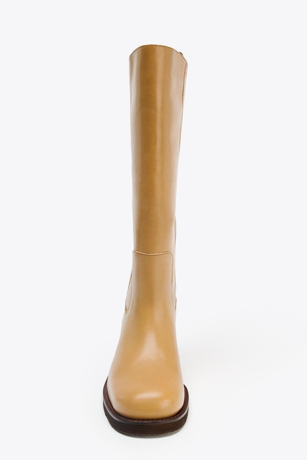 LEATHER TOPSTITCHED BOOTS - Zara фото 13