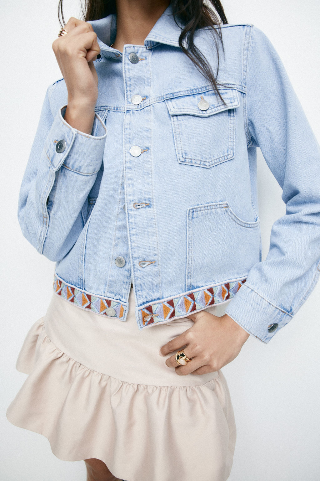Cazadora denim con detalles bordados - H&m фото 6