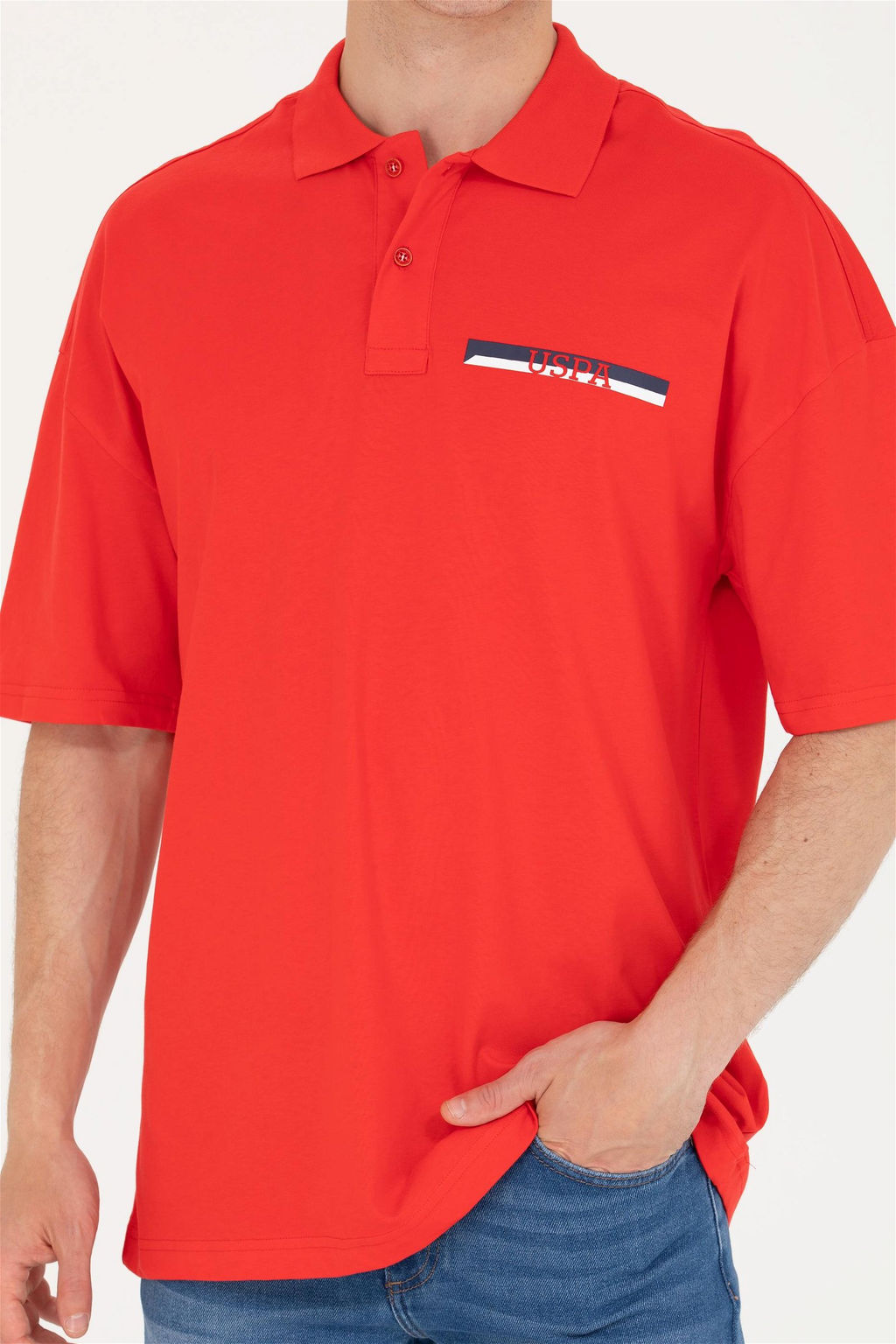 Мужская красная футболка-поло оверсайз - U.s. polo assn фото 6