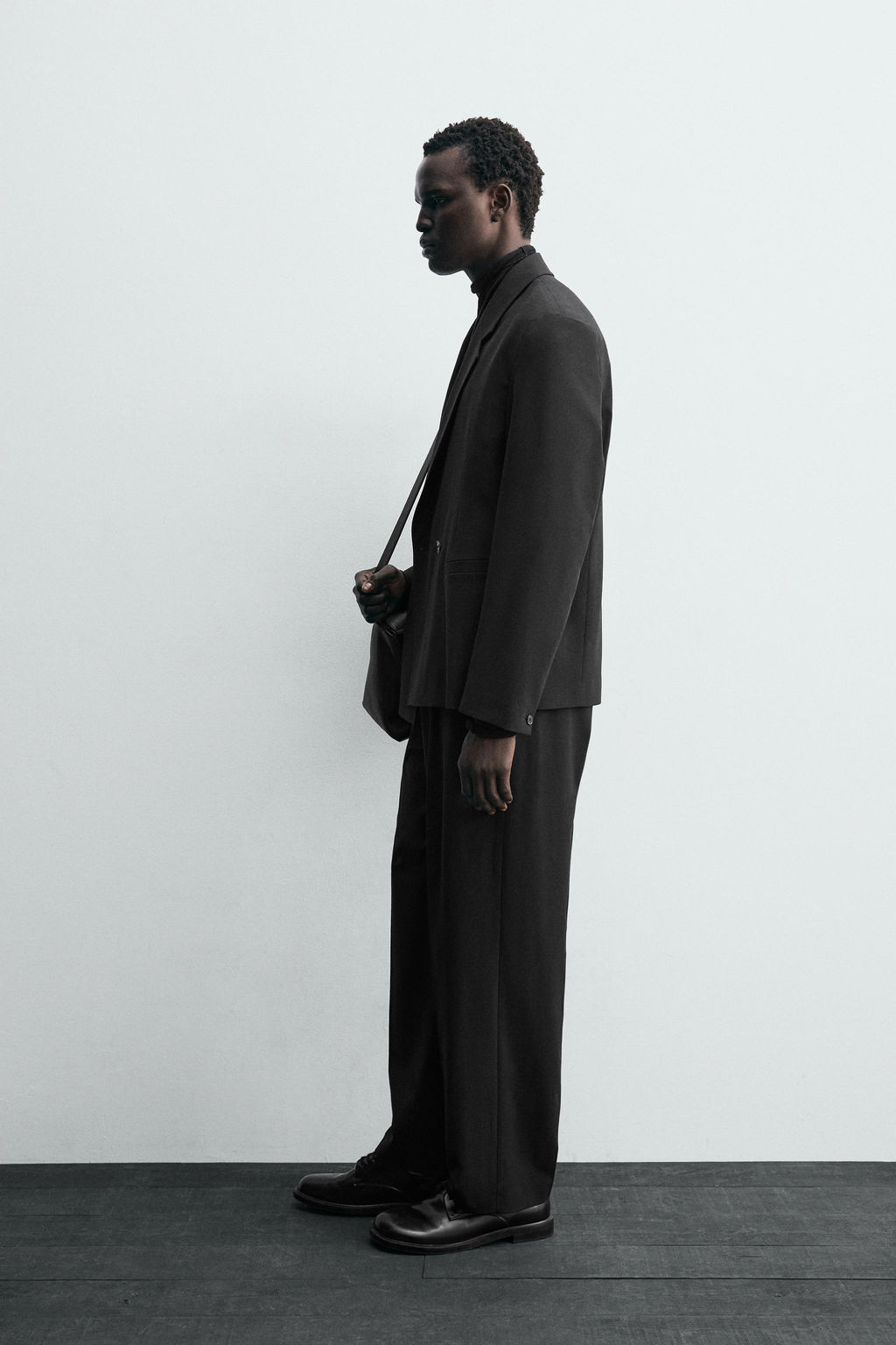 DOUBLE-BREASTED WOOL BLEND SUIT BLAZER - Zara фото 7