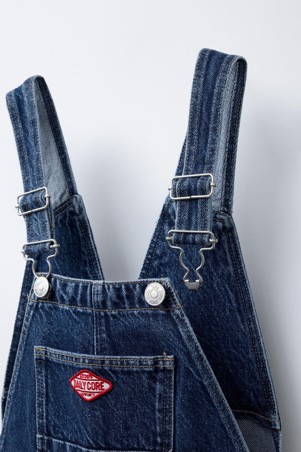 LABEL DENIM LONG DUNGAREES - Zara фото 3