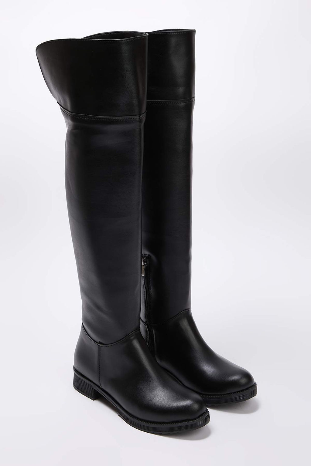 Siyah Duz Topuklu Cift Kullan?ml? Kad?n Diz Ustu Cizme TAKAW26CZ00033 - Trendyolmilla фото 8