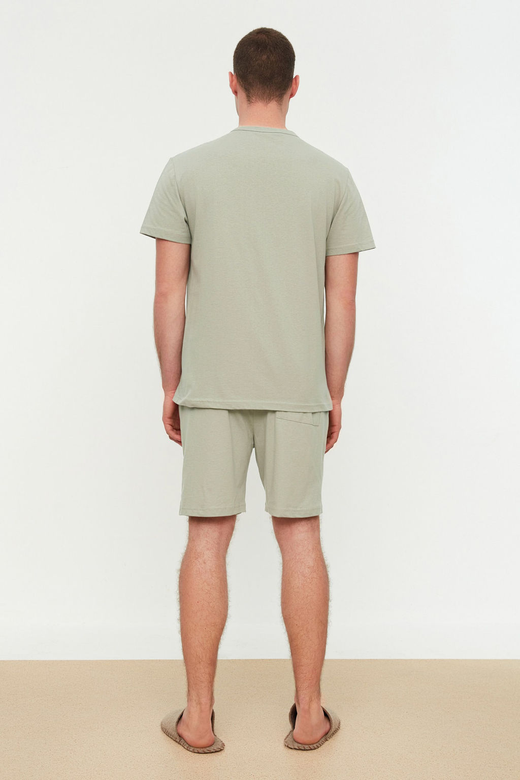 TRENDYOL MAN Mint Regular Fit Bask?l? Sortlu Pijama Tak?m? TMNSS22PT0060 - Trendyolmilla фото 6