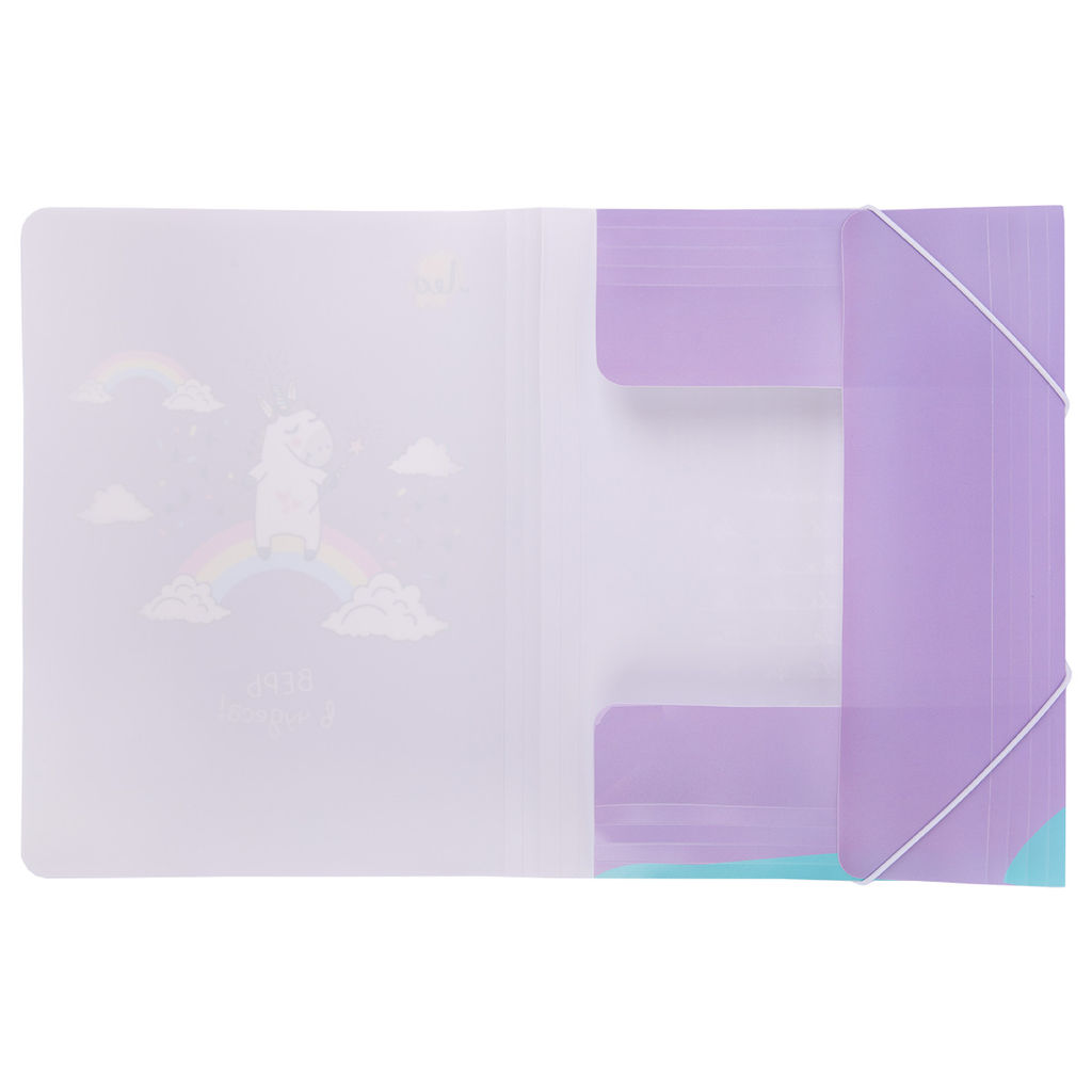 Лео Учись Папка на резинке A4 LRF-06 450 мкм 35 мм песок 5 шт. 01-Лама