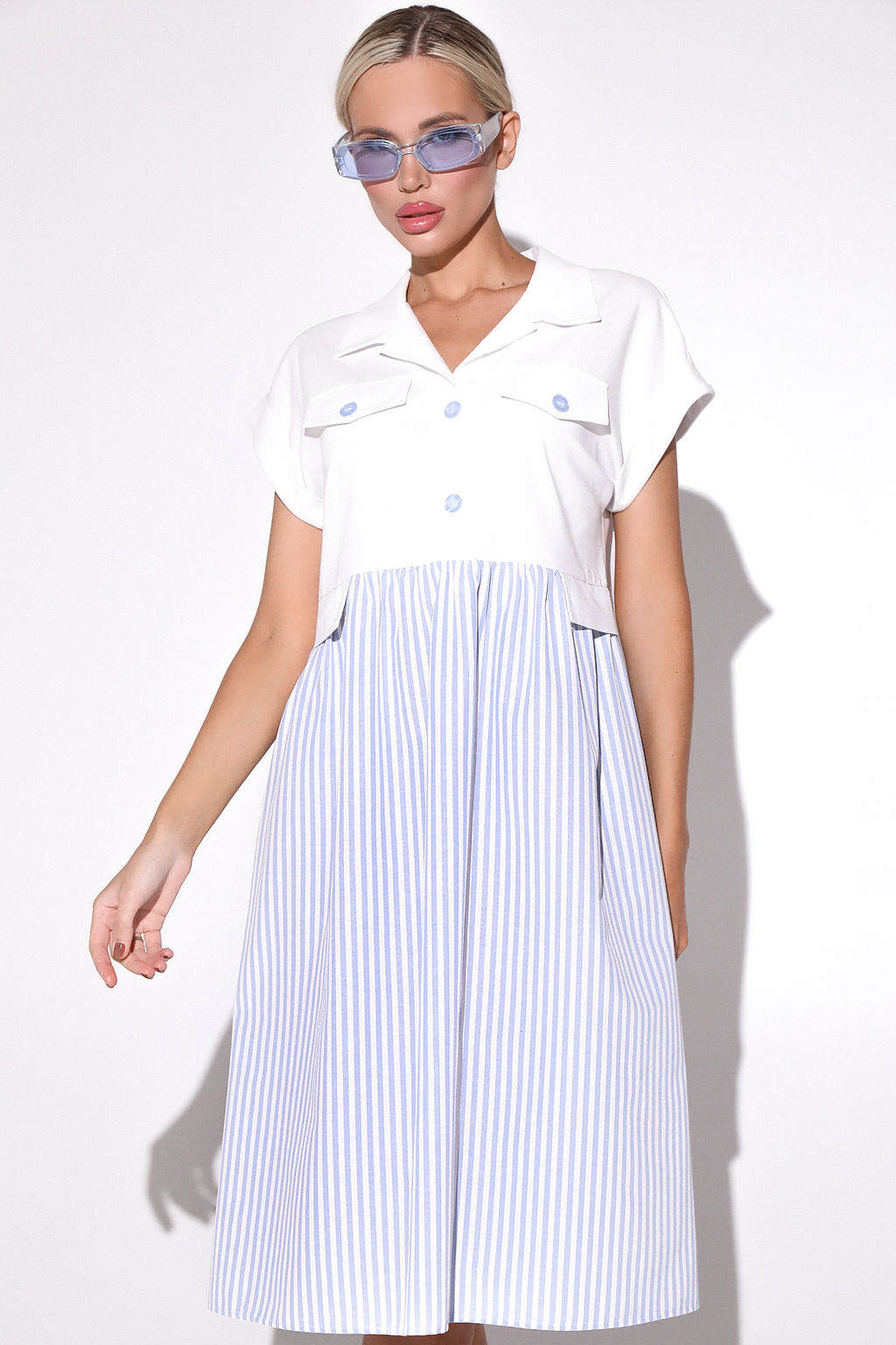 Платье Валери (полоска небо) - Эльза фото 2