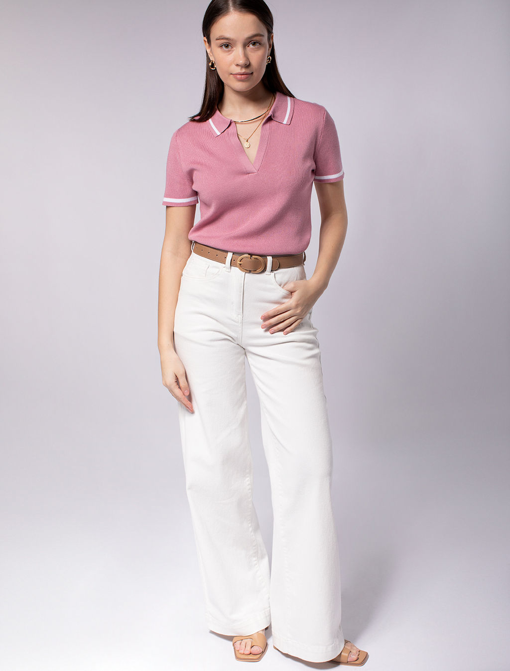 VILATTE / Поло тонкой вязки из вискозы  фото 6