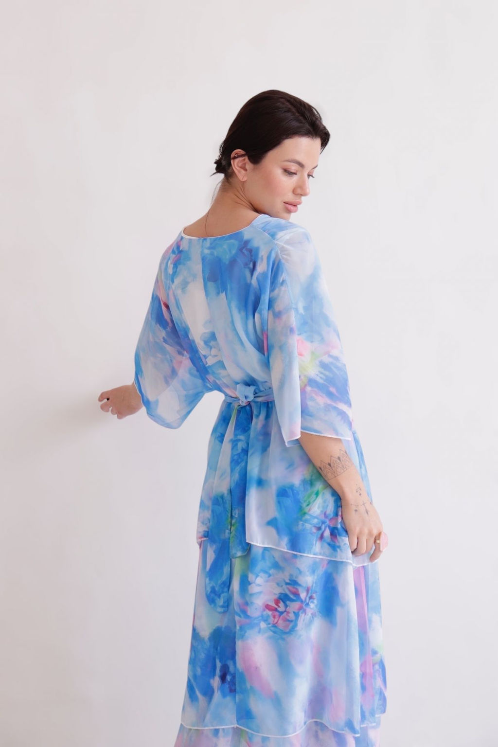 Martichelli Платье голубое с принтом воздушное