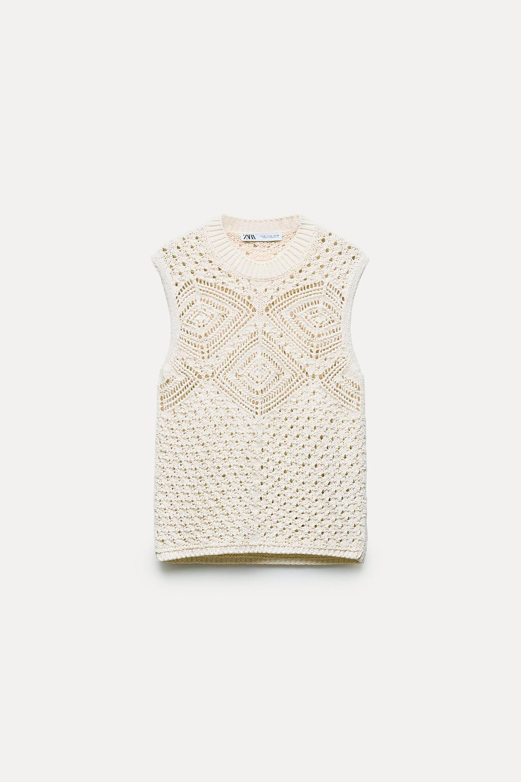 POINTELLE KNIT SLEEVELESS TOP - Zara фото 6
