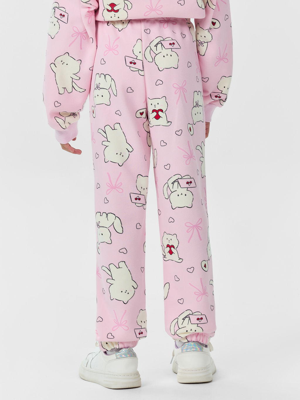 Брюки для девочек розовые с принтом - Mark formelle фото 2