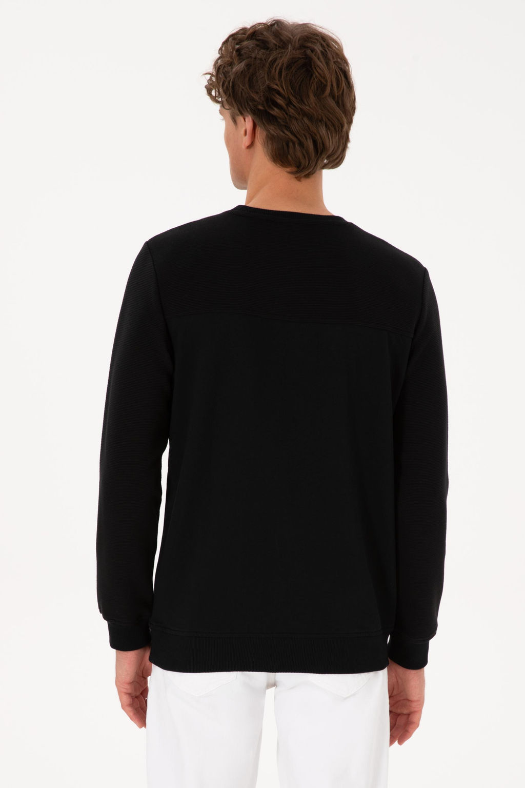 Erkek Bisiklet Yaka Regular Fit Siyah Sweatshirt - U.s. polo assn фото 5