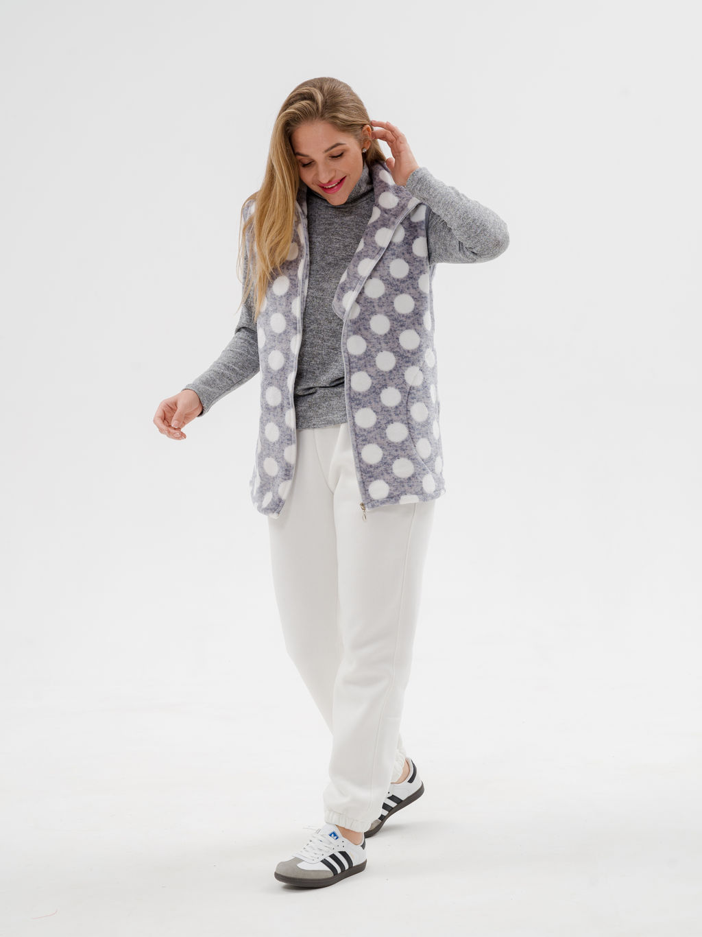 Жилет женский из ультрасофта Горох макси - Амадэль фото 3