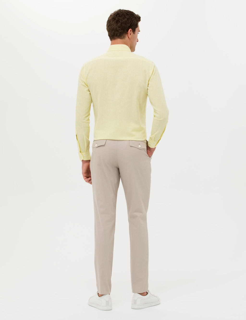 Бежевые тканевые брюки Dad Fit - Cacharel фото 4