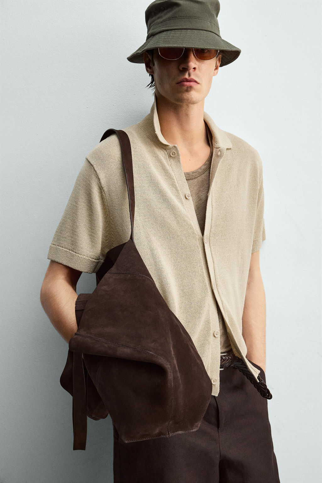 CAMISA PUNTO RELAXED FIT / Beige claro - Zara фото 6