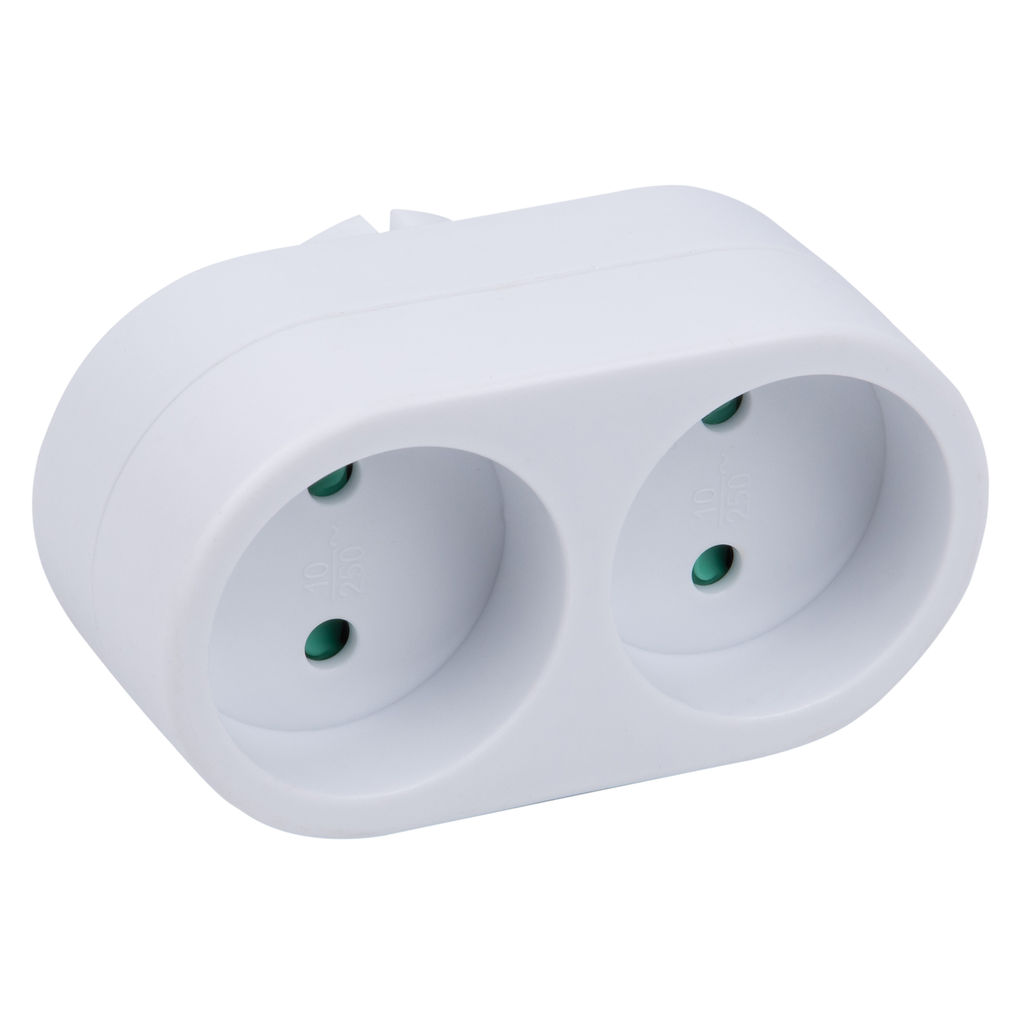 S-ES2-16O WHITE Разветвитель сетевой, б/з. 2 гнезда. 16А, 3500Вт. Белый. ТМ Uniel