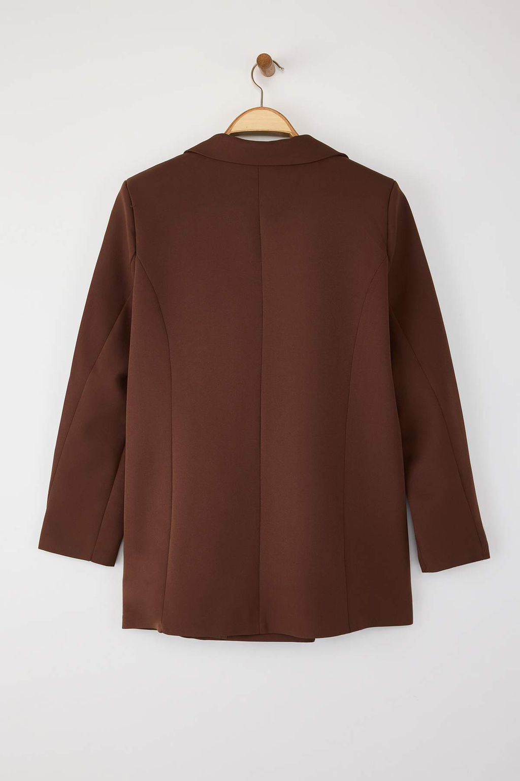 Kahverengi Oversize Astarl? Dugmeli Dokuma Blazer Ceket TWOAW22CE0167