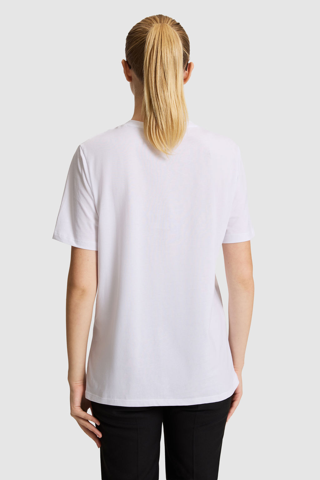 Kad_n Beyaz Bisiklet Yaka Basic Ti__rt - U.s. polo assn фото 6