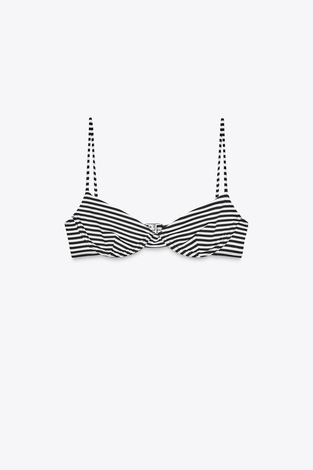 STRIPED UNDERWIRED BIKINI TOP - Zara фото 7