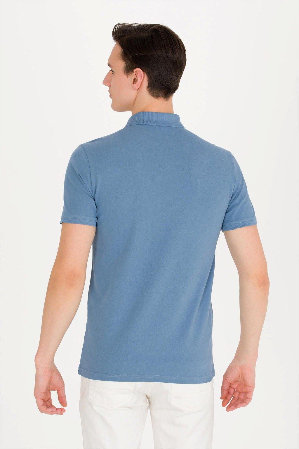 Мужская базовая футболка с воротником поло цвета индиго - U.s. polo assn фото 11