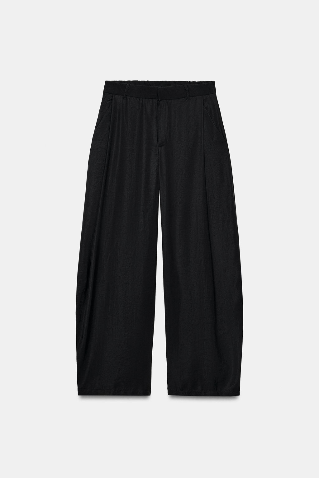 PANTAL?N FLUIDO PLIEGUES / Negro - Zara фото 7