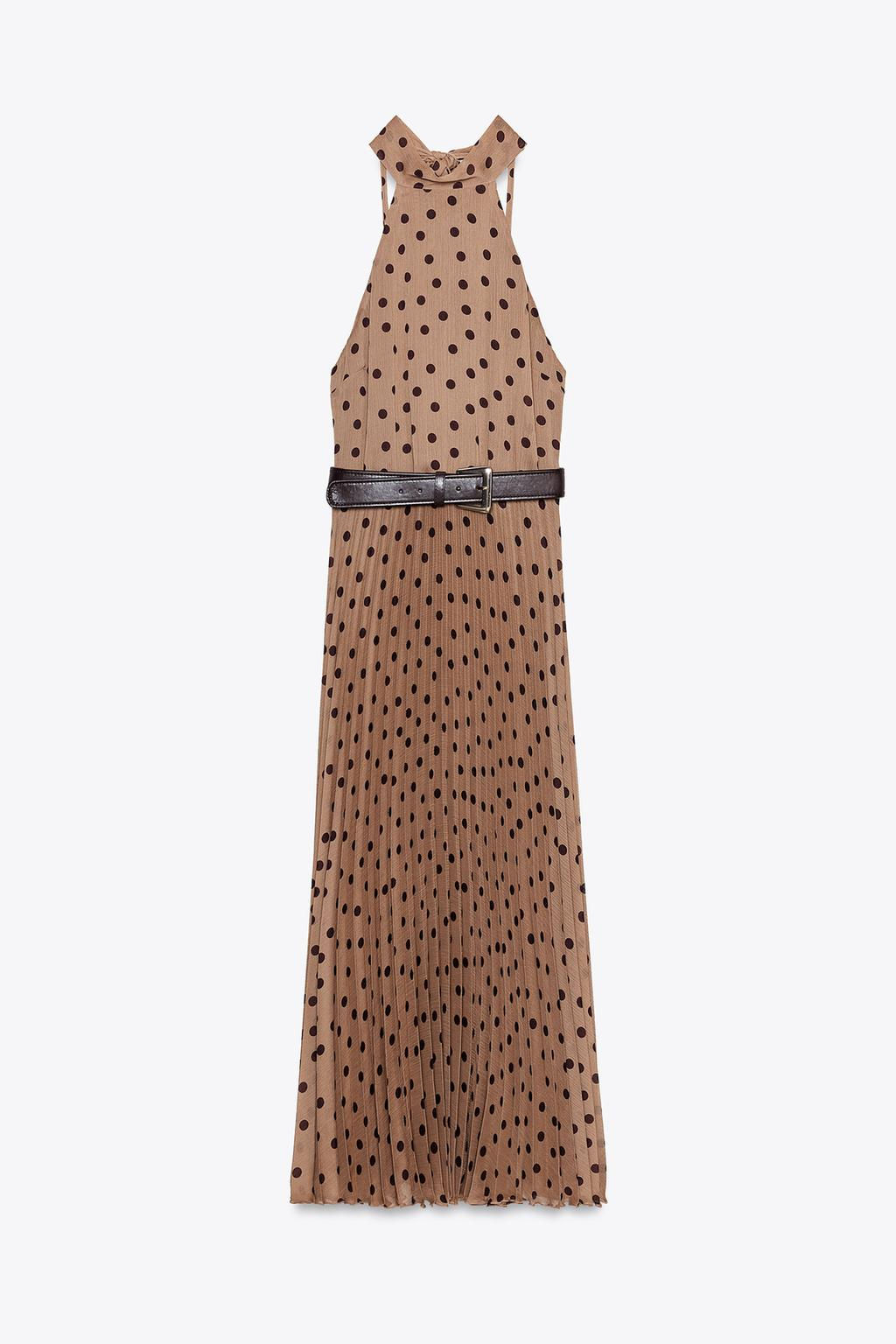 POLKA DOT MIDI DRESS WITH BELT - Zara фото 4
