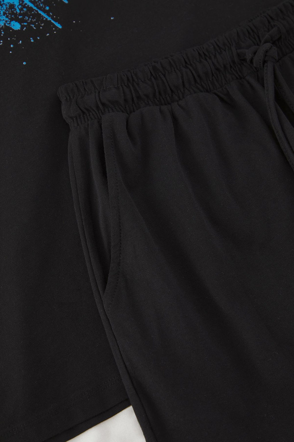 TRENDYOL MAN Siyah Regular Fit Game Bask?l? Orme Sortlu Pijama Tak?m? TMNSS25PT00075 - Trendyolmilla фото 3
