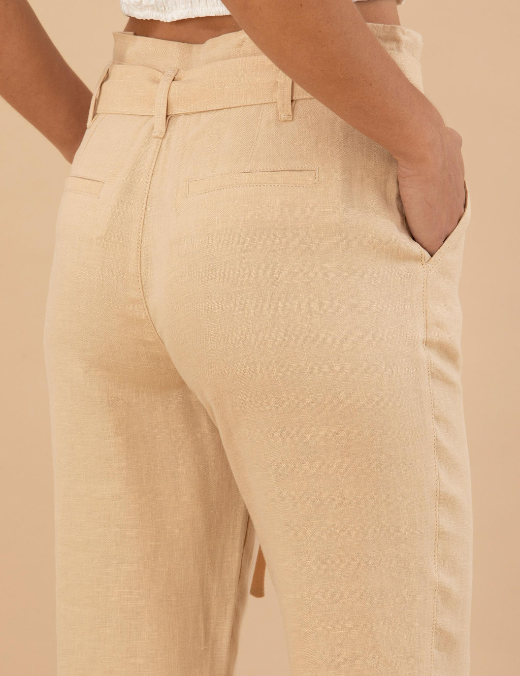 Bej Carrot Fit Keten Pantolon - Pierre cardin фото 7