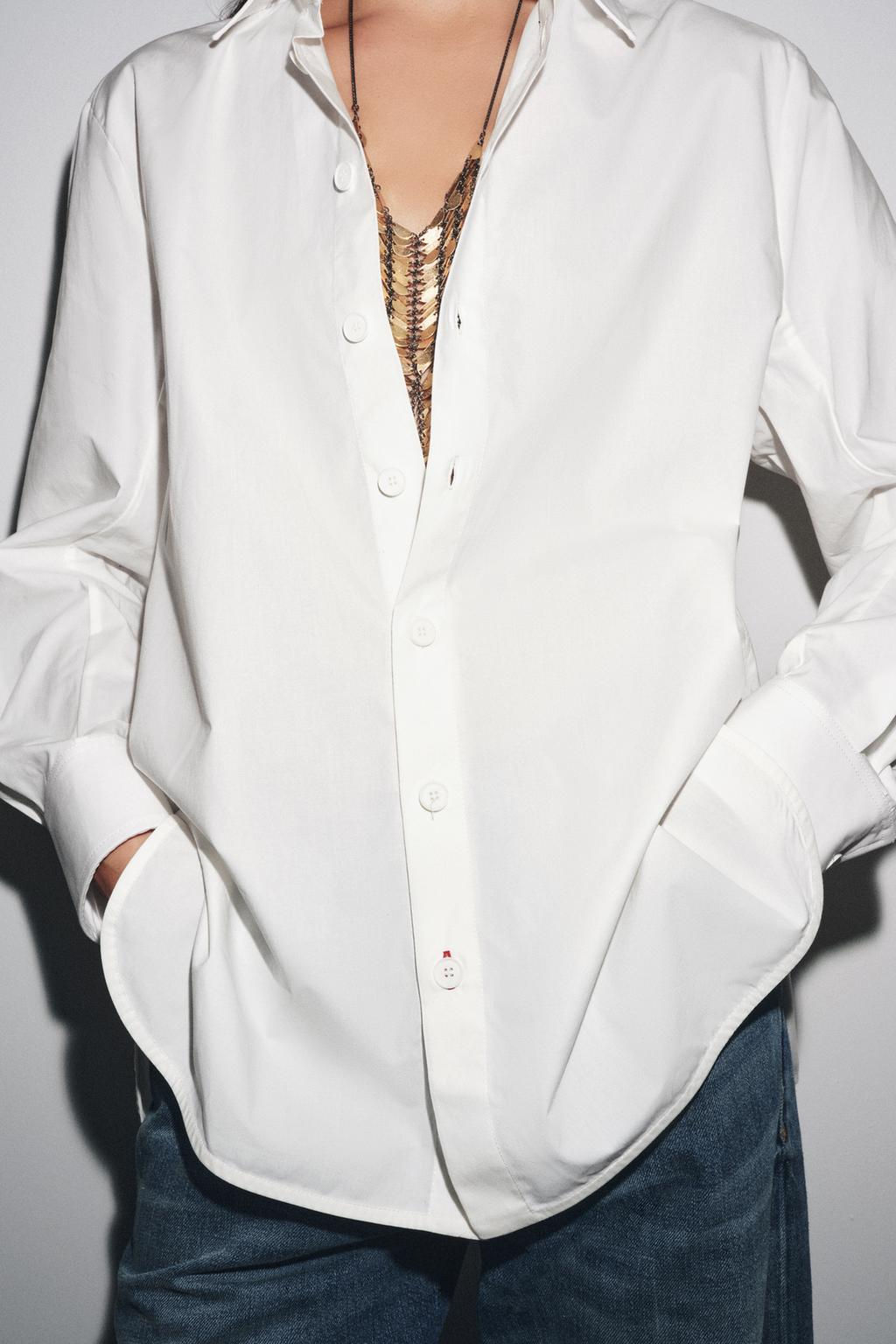 ZW COLLECTION POPLIN SHIRT - Zara фото 4