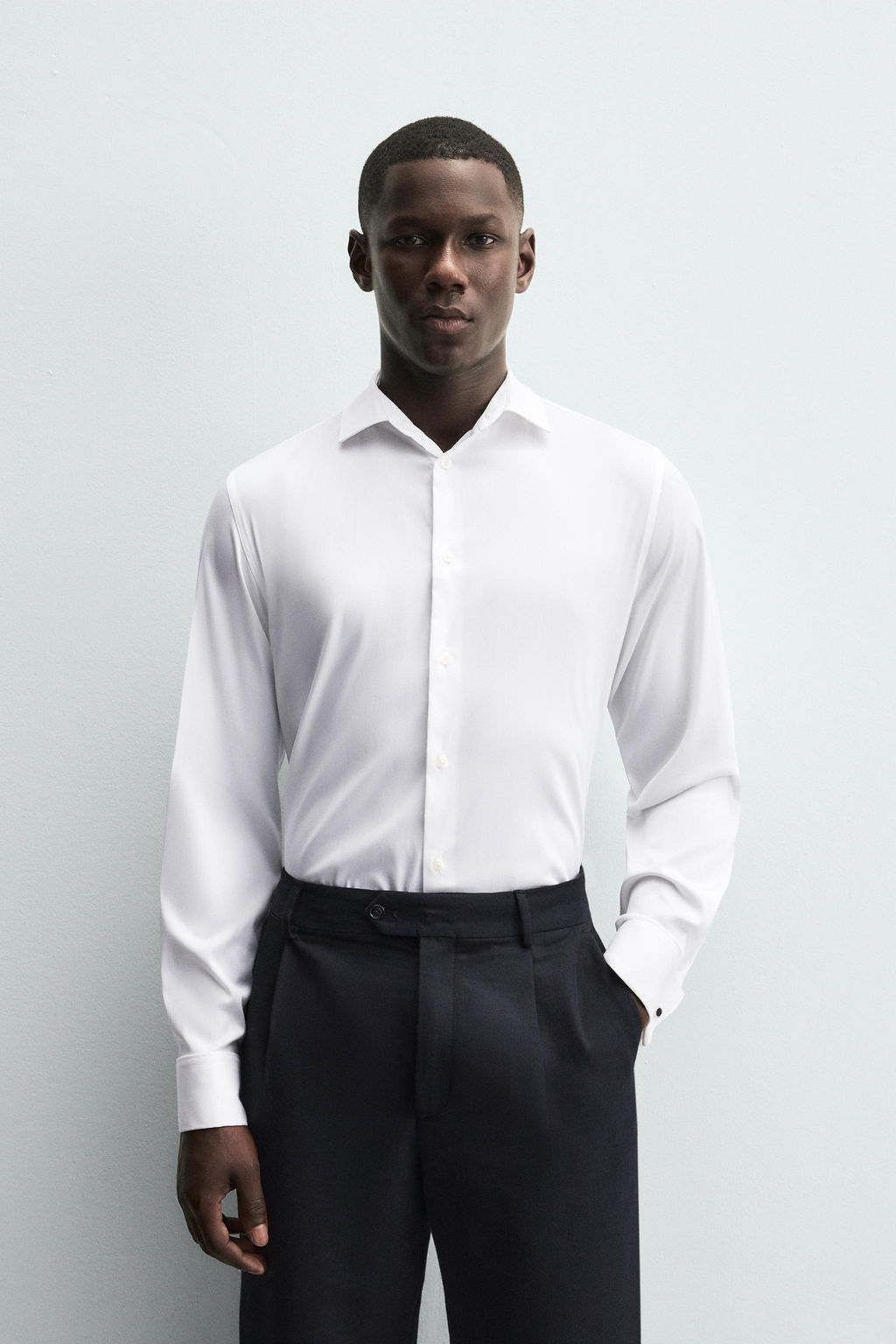 SLIM FIT SHIRT WITH CUFFLINKS - Zara фото 2