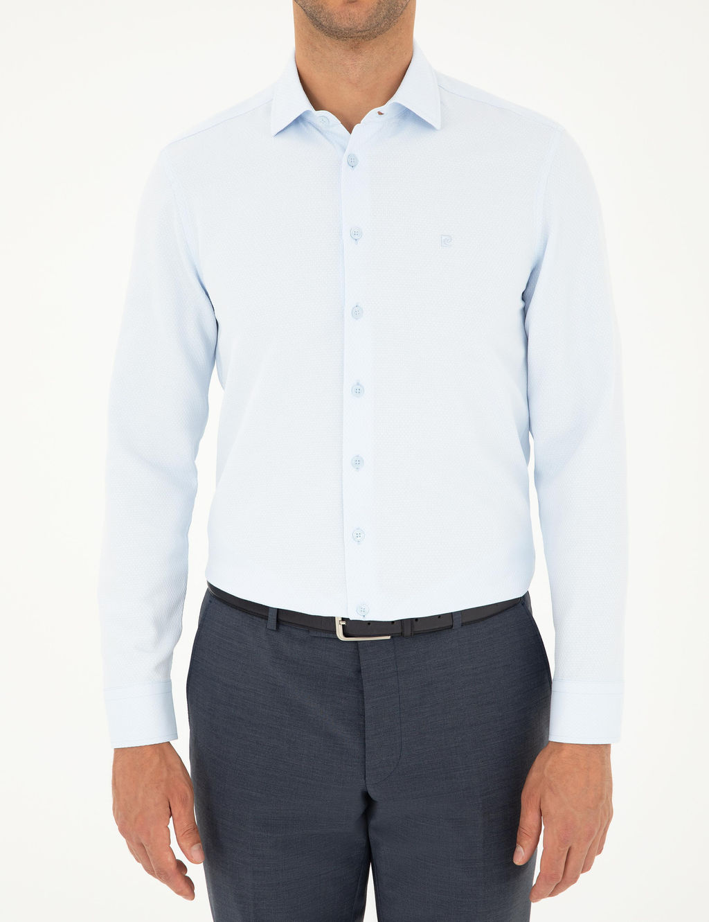 A__k Mavi Slim Fit Uzun Kollu G_mlek - Pierre cardin фото 6